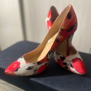 Colorful Floral Pointed Toe Heels